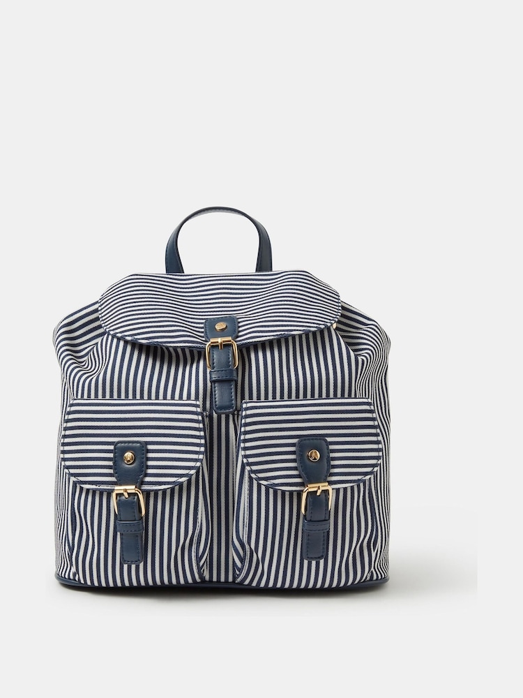 Accessorize Blue Stripe Print Backpack - Image 1 of 3