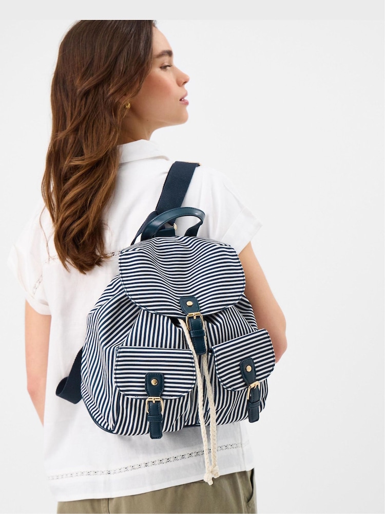 Accessorize Blue Stripe Print Backpack - Image 3 of 3