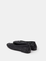 Accessorize Black Woven Leather Ballet Flats - Image 2 of 2