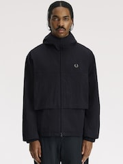 Fred Perry Black Boxy Hooded Jacket - Image 1 of 5