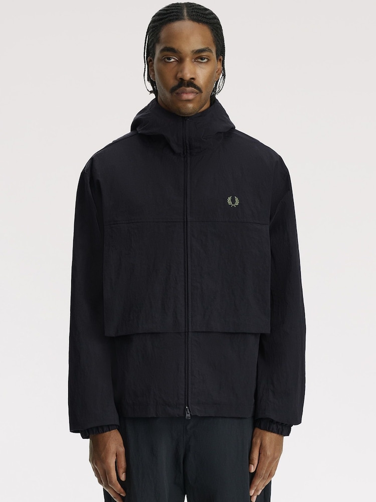Fred Perry Black Boxy Hooded Jacket - Image 1 of 5