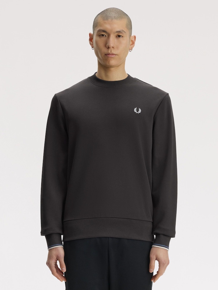 Fred Perry Grey Crew Neck Sweatshirt - Image 1 of 5