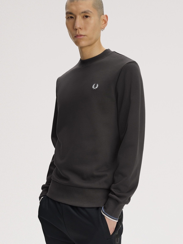 Fred Perry Grey Crew Neck Sweatshirt - Image 2 of 5