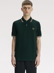 Fred Perry Green Tipped Short Sleeve Polo Shirt - Image 1 of 5