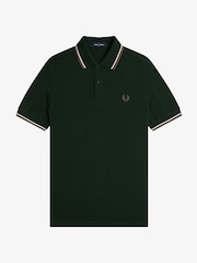 Fred Perry Green Tipped Short Sleeve Polo Shirt - Image 4 of 5