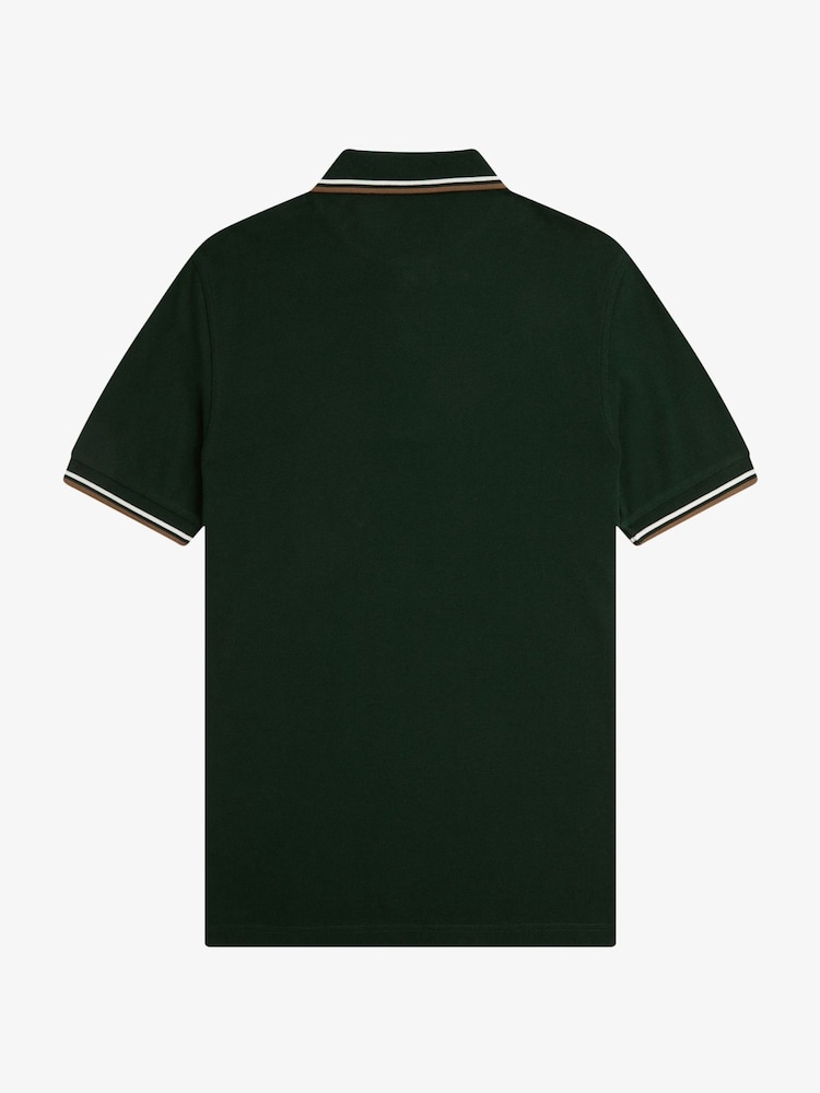 Fred Perry Green Tipped Short Sleeve Polo Shirt - Image 5 of 5