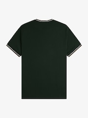 Зеленый - Футболка с контрастной отделкой и логотипом Fred Perry - Изображение 5 5