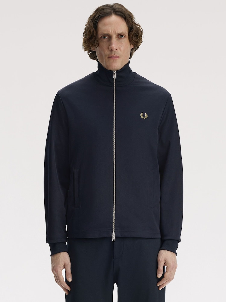 Fred Perry Blue Woven Tape Track Jacket - Image 1 of 5