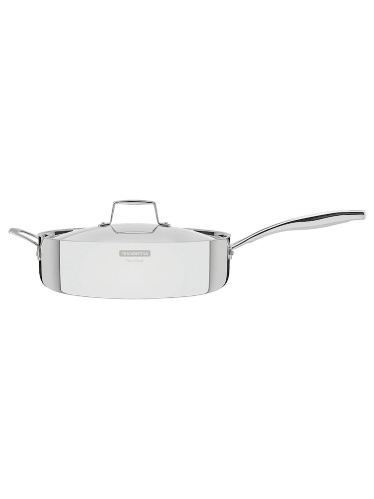 Tramontina Silver Grano 3-Ply Stainless Steel Frying Pan with Lid - Image 2 of 5 Tramontina Silver Grano 3-Ply Stainless Steel Frying Pan with Lid - Image 2 of 5