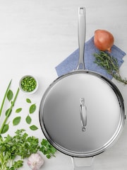 Tramontina Silver Grano 3-Ply Stainless Steel Frying Pan with Lid - Image 3 of 5