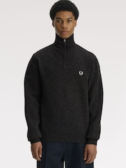 Grå - Fred Perry Merino Wool Funnel Neck Jumper - Bilde 1 av 5