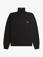Grå - Fred Perry Merino Wool Funnel Neck Jumper - Bilde 4 av 5