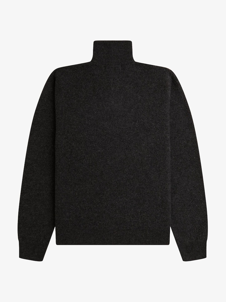 Grå - Fred Perry Merino Wool Funnel Neck Jumper - Bilde 5 av 5
