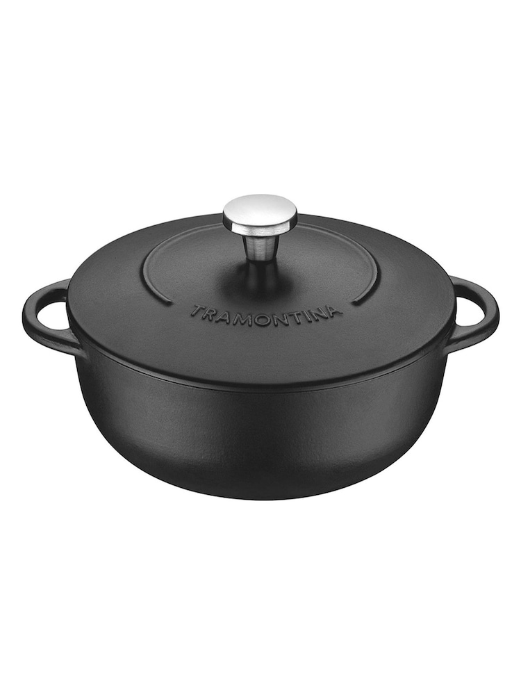 Tramontina Black Enamelled Cast Iron Shallow Casserole Dish 28cm - Image 2 of 6