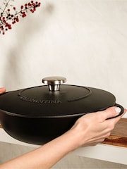 Tramontina Black Enamelled Cast Iron Shallow Casserole Dish 28cm - Image 3 of 6