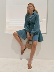 Mint Velvet Blue Denim Mini Dress - Image 6 of 8