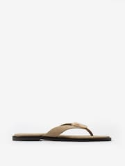 Mint Velvet Natural Nova Suede Flip Flop Sandals - Image 4 of 6