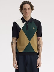 Fred Perry Offset Argyle Knitted Shirt - Bilde 1 av 5