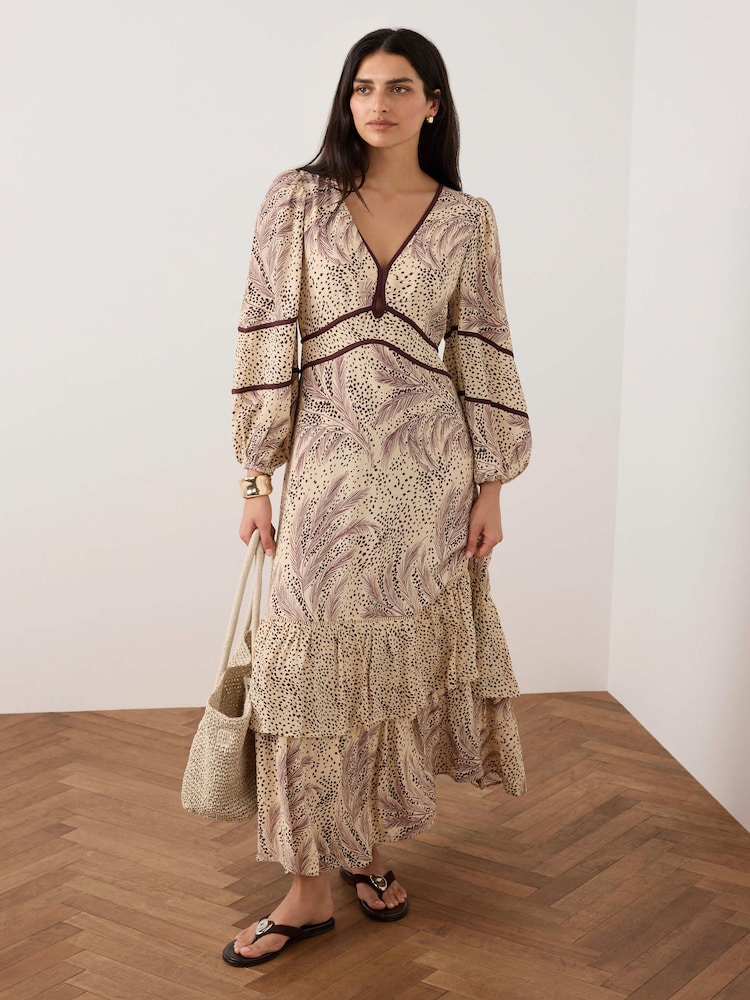 Mint Velvet Cream Printed Boho Maxi Dress - Image 1 of 8