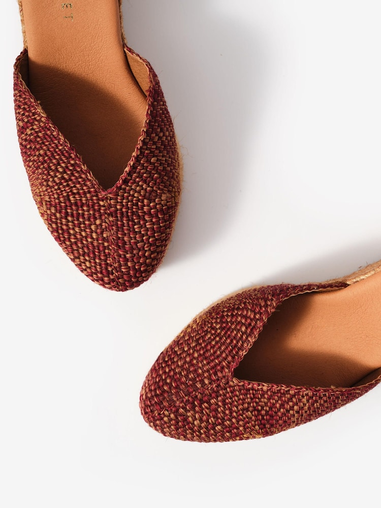 Mint Velvet Red Amelia Woven Espadrille Wedges - Image 4 of 4 Mint Velvet Red Amelia Woven Espadrille Wedges - Image 4 of 4