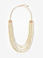 Mint Velvet White Beaded Layered Necklace - Image 1 of 4