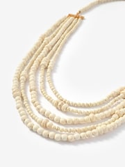 Mint Velvet White Beaded Layered Necklace - Image 2 of 4