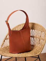 Mint Velvet Orange Alexa Suede Bucket Bag - Image 1 of 7