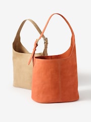 Mint Velvet Orange Alexa Suede Bucket Bag - Image 4 of 7