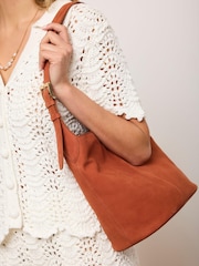 Mint Velvet Orange Alexa Suede Bucket Bag - Image 6 of 7