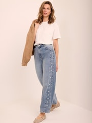 Mint Velvet Blue Floral Embroidered Jeans - Image 1 of 7