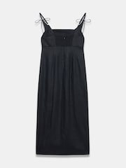 Mint Velvet Black Linen Bow Detail Midi Dress - Image 8 of 8