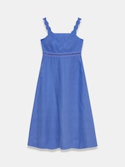 Mint Velvet Blue Linen Midi Dress - Image 7 of 8