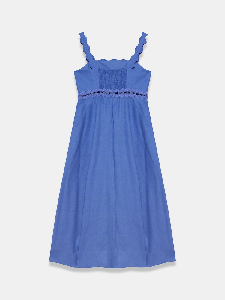 Mint Velvet Blue Linen Midi Dress - Image 8 of 8 Mint Velvet Blue Linen Midi Dress - Image 8 of 8
