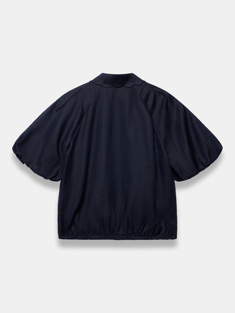 Mint Velvet Navy Blue Puff Sleeve Shirt - Image 7 of 7