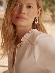 Mint Velvet White Cotton Broderie Blouse - Image 5 of 7