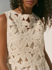 Mint Velvet Cream Cotton Blend Crochet Maxi Dress - Image 6 of 8