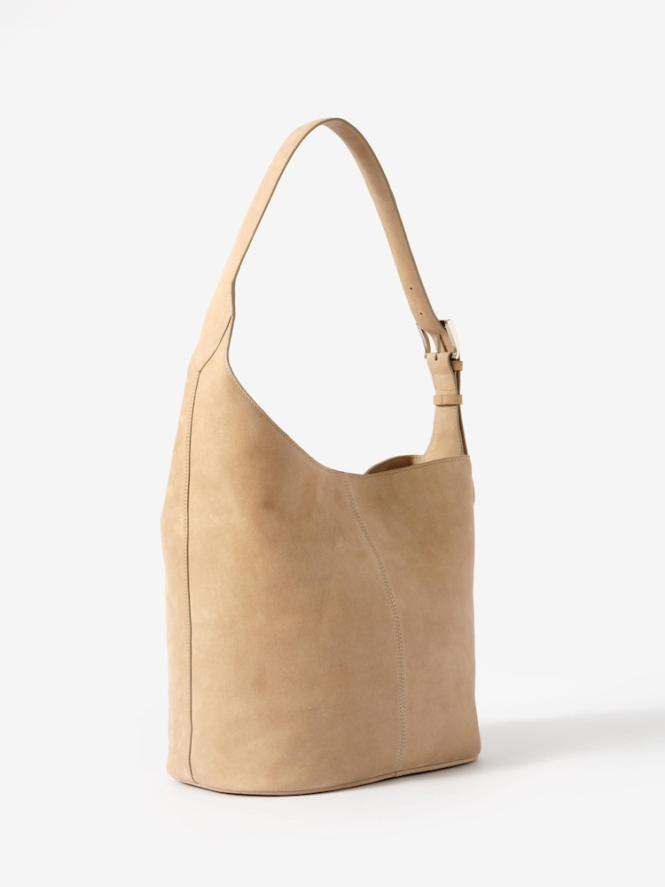 Mint Velvet Natural Alexa Suede Bucket Bag - Image 2 of 5