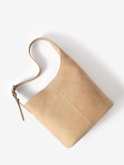Mint Velvet Natural Alexa Suede Bucket Bag - Image 3 of 5