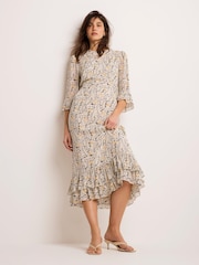 Mint Velvet Black Floral Print Midi Dress - Image 2 of 8