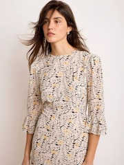 Mint Velvet Black Floral Print Midi Dress - Image 4 of 8