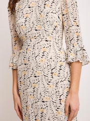 Mint Velvet Black Floral Print Midi Dress - Image 6 of 8