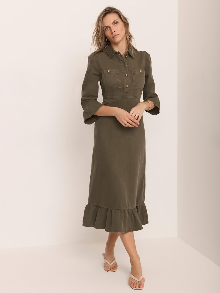 فستان بتصميم قميص دنيم متوسط الطول من Mint Velvet - Image 2 of 8 فستان بتصميم قميص دنيم متوسط الطول من Mint Velvet - Image 2 of 8