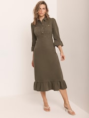 فستان بتصميم قميص دنيم متوسط الطول من Mint Velvet - Image 3 of 8