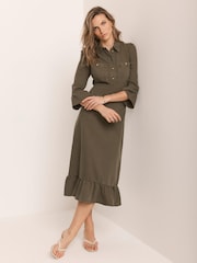 فستان بتصميم قميص دنيم متوسط الطول من Mint Velvet - Image 5 of 8