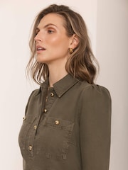 فستان بتصميم قميص دنيم متوسط الطول من Mint Velvet - Image 6 of 8