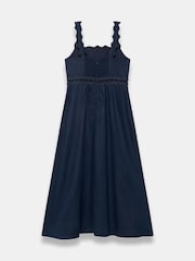 Mint Velvet Navy Blue Linen Midi Dress - Image 8 of 8