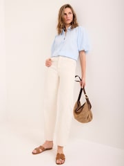 Mint Velvet Blue Puff Sleeve Shirt - Image 5 of 7