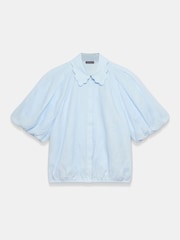 Mint Velvet Blue Puff Sleeve Shirt - Image 6 of 7