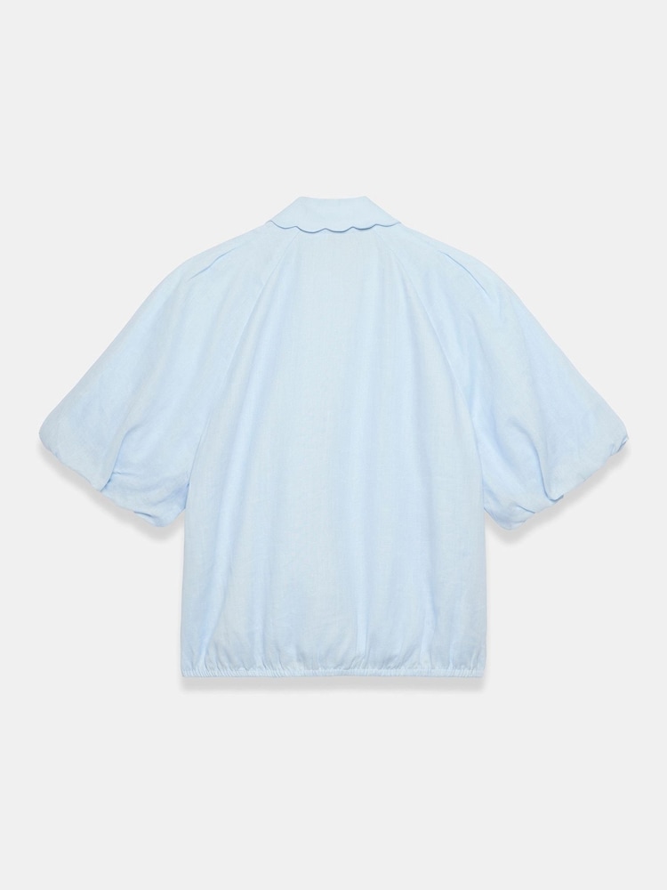 Mint Velvet Blue Puff Sleeve Shirt - Image 7 of 7