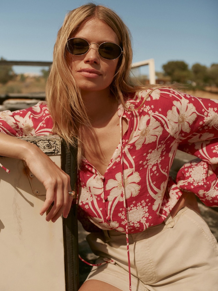 Mint Velvet Red Floral Print Blouse - Image 2 of 8